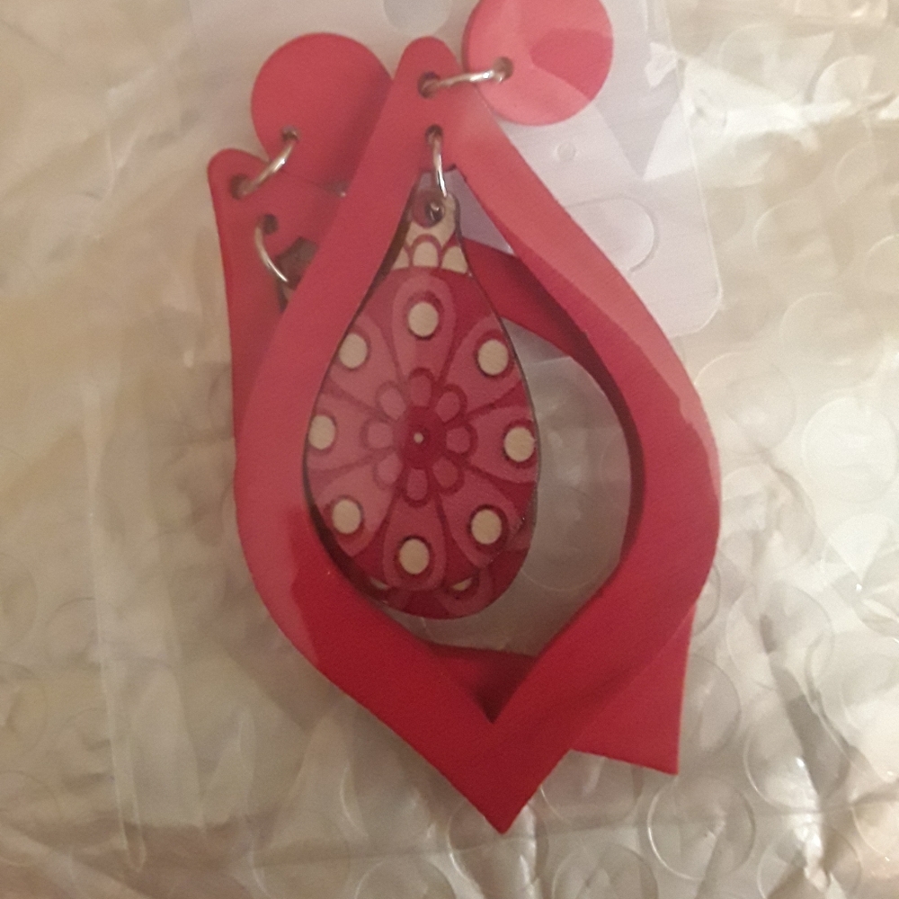 Wood Earrings NIP